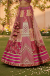 Rani Cotton Silk Lehenga Set And Net Dupatta With Readymade Blouse