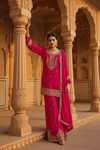 Timeless Elegance Rani Crepe Readymade Sharara Set With Chinon Dupatta