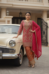 Rani Orange Georgette Readymade Suit & Palazzo Pant With georgette Dupatta