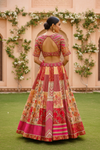 Rani Cotton Silk Lehenga Set And Net Dupatta With Readymade Blouse