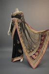 Black Chiffon Embroidered Saree With Unstitched Blouse