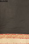 Black Georgette Embroidered Saree With Unstitched Blouse
