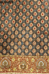 Black Upada Silk Embroidered Saree With Unstitched Blouse