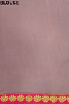 Grey Mauve Crepe Embroidered Saree With Unstitched Blouse