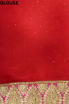 Red Georgette Embroidered Saree With Unstitched Blouse