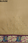 Tussar Georgette Embroidered Saree With Unstitched Blouse