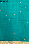 Rama Banarasi Silk Embroidered Saree With Unstitched Blouse