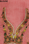 Coral Maroon Georgette Embroidered Saree With Unstitched Blouse