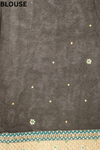Black Crepe Embroidered Saree With Unstitched Blouse