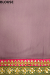 Mauve Georgette Embroidered Saree With Unstitched Blouse