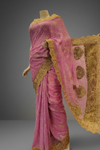 Gajari Chiffon Embroidered Saree With Unstitched Blouse
