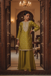 Pista Organza Readymade Sharara Set With Organza Dupatta