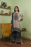 Tussar Crepe Readymade Sharara Set With Crepe Dupatta