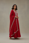 Maroon Georgette Floor Length Readymade Suit With Georgette Dupatta