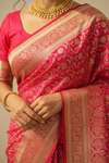 Timeless Elegance Rani Banarasi Silk Saree With Unstitched Blouse