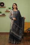 Tussar Crepe Readymade Sharara Set With Crepe Dupatta