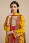 Mustard Crepe Readymade Suit And Plazzo with Cotton Dupatta