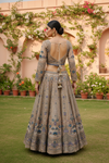 Tussar Net Lehenga Set And Net Dupatta With Readymade Blouse