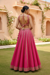 Rani Cotton Silk Lehenga Set And Net Dupatta With Readymade Blouse