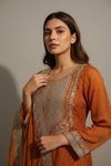 Mustard Crepe Readymade Sharara Set With Crepe Dupatta