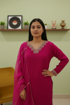 Rani Dola Readymade Sharara Set With Organza Dupatta
