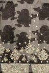 Black Georgette Embroidered Saree With Unstitched Blouse