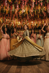 Pista Organza Lehenga Set And Net Dupatta With Readymade Blouse