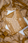 Mehndi Organza Unstitched Salwar Suit With Organza Dupatta