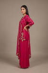 Timeless Elegance Rani Chinon  Readymade Suit And Sharara with Chinon Dupatta