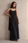Bold Statement Black Georgette Readymade Suit And sharara With Georgette Dupatta