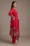Timeless Elegance Rani Chinon  Readymade Suit And Plazzo with Chinon Dupatta