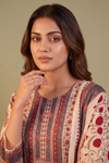 Effortlessly beautiful Off White Cotton Readymade Suit And Plazzo with Cotton Dupatta