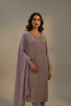 Mauve Georgette Readymade Suit & Palazzo Pant With Georgette Dupatta