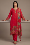 Timeless Elegance Rani Chinon  Readymade Suit And Plazzo with Chinon Dupatta