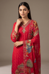 Timeless Elegance Rani Chinon  Readymade Suit And Plazzo with Chinon Dupatta