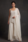 Effortlessly Beautyful Off White Georgette Readymade Suit And sharara With Georgette  Dupatta