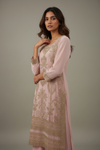 Peach Georgette Readymade Suit & Palazzo Pant With Georgette Dupatta