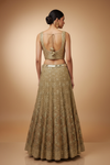 Pista Georgette Lehenga Set And Net Dupatta With Readymade Blouse