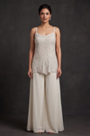 Effortlessly Beautyful Off White Georgette Readymade Suit And sharara With Georgette  Dupatta