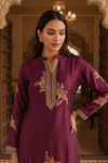 Garnet Organza Readymade Suit & Palazzo Pant With Organza Dupatta
