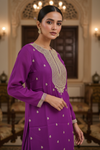 Megenta Organza Readymade Sharara Set With Organza Dupatta