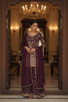 Garnet Georgette Readymade Sharara Set With Georgette Dupatta