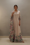 Tussar Georgette Floor Length Readymade Suit With Organza Dupatta