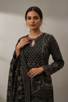 Bottle Green Crepe Readymade Suit And Sharara With Crepe Dupatta