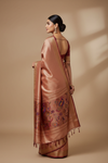 Magenta Banarasi Silk Digital Printed Saree With Unstitched Blouse