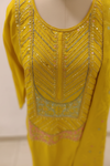 Shine Bright Mango Gold Dolna Readymade Suit Set And Pant With Dolna Dupatta