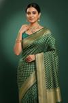 Soft Hues Rama Cotton Silk Saree With Unstitched Blouse