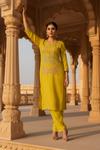 Shine Bright Mango Gold Dolna Readymade Suit Set And Pant With Dolna Dupatta