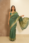Soft Hues Rama Cotton Silk Saree With Unstitched Blouse