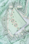 Sea Green Cotton Unstitched Salwar Suit With Cotton Dupatta
